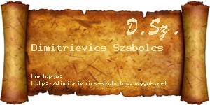 Dimitrievics Szabolcs névjegykártya